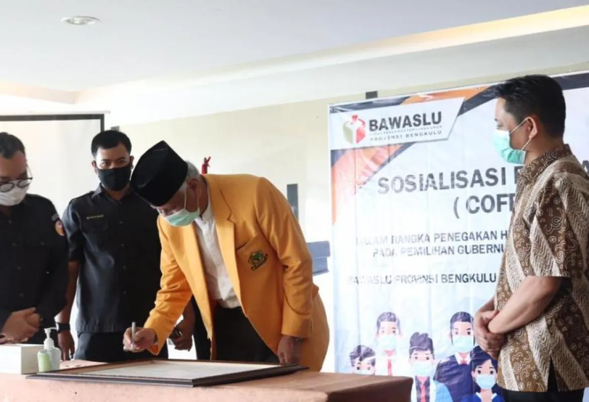 Pemprov Bengkulu Bersama Bawaslu Tingkatkan Sosialisasi Penegakan Hukum Penerapan Protokol Kesehatan
