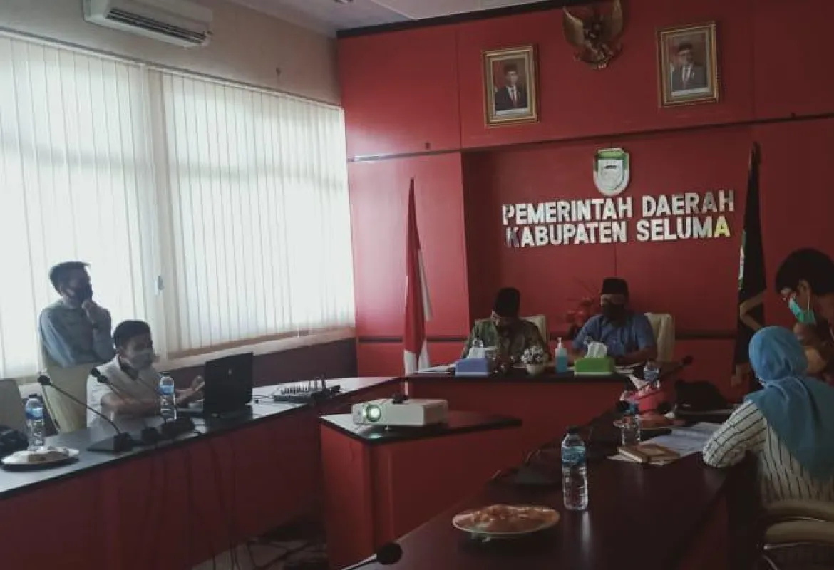 Asisten 1 Pemda Seluma Lakukan Rapat Bersama Gubenur Bengkulu Lewat Vidcon