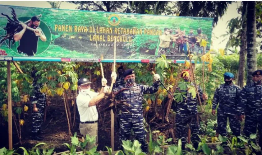 Lanal dan Pemkot Panen Raya Ubi Kayu Guna Atasi Ketahanan Pangan Di Tengah Pandemi Covid-19