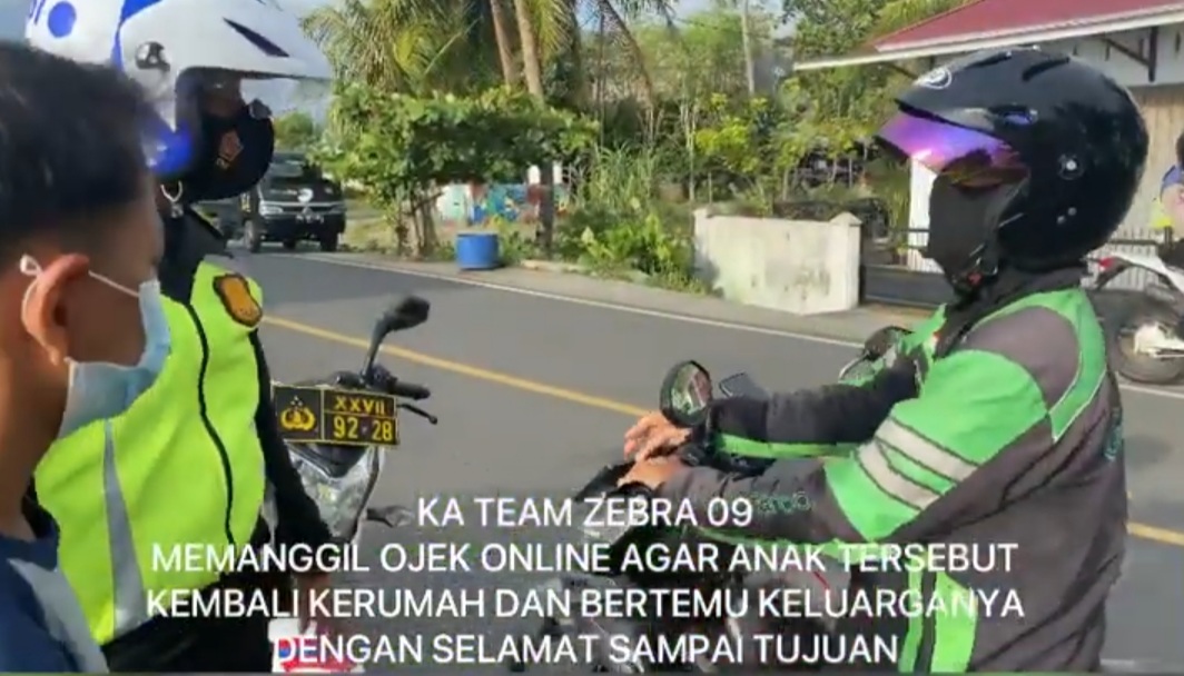 KA Team Zebra-09 Pesankan Ojek Online agar Anak tersebut pulang dengan selamat