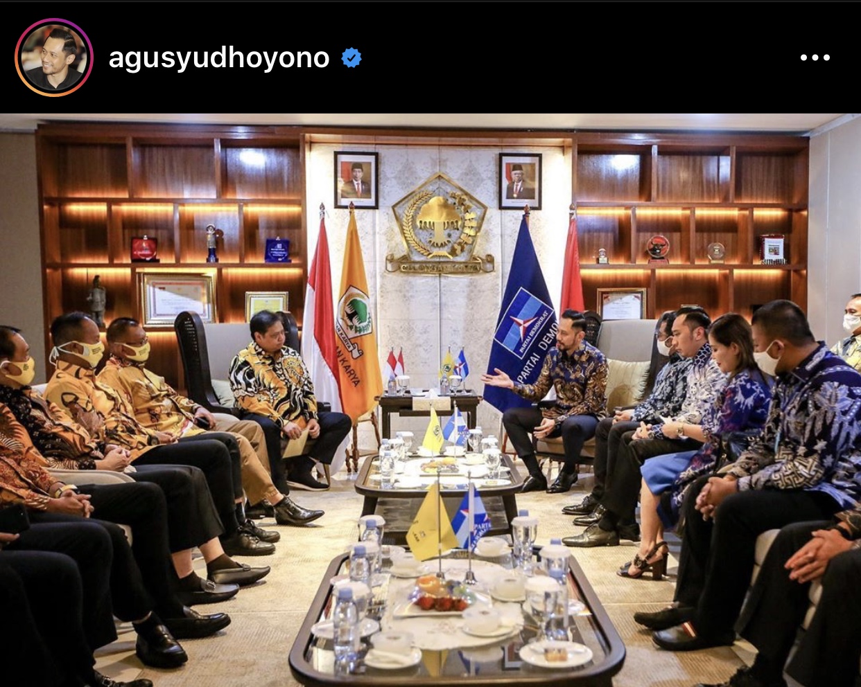 Agus Yudhoyono dan jajaran DPP Partai Demokrat bersilaturahmi politik ke Kantor DPP Partai Golkar