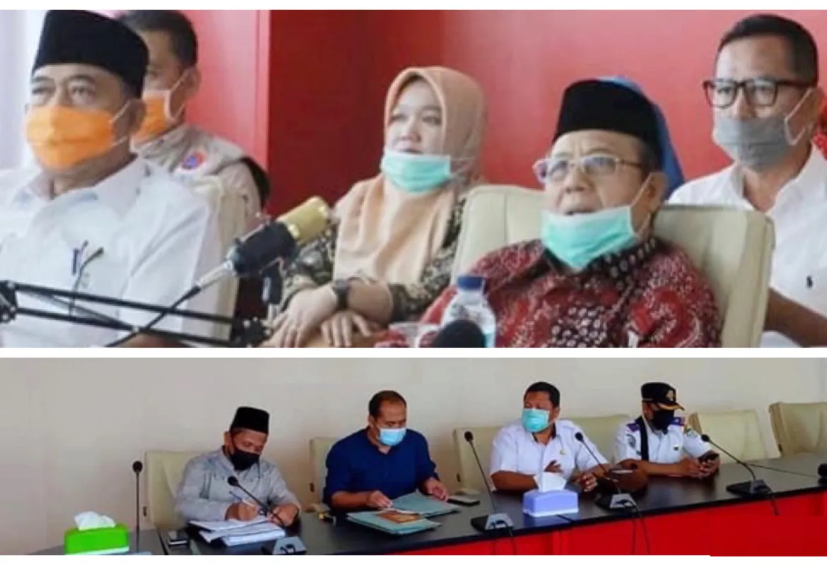 Video Converence Gubernur dengan para Bupati dan Walikota mengenai Covid-19