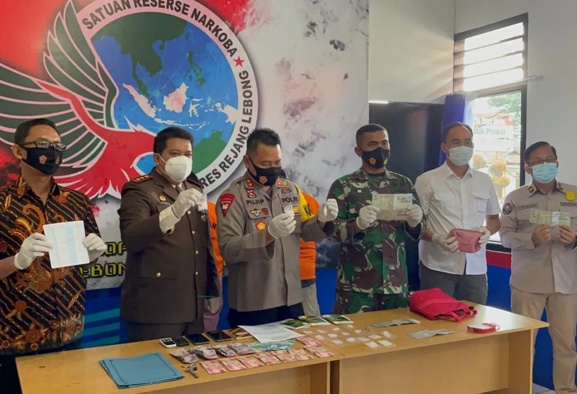 Didampingi Dandim 9409/RL dan Kajari, Kapolres Rejang Lebong Release Keberhasilan Pengungkapan Narkoba