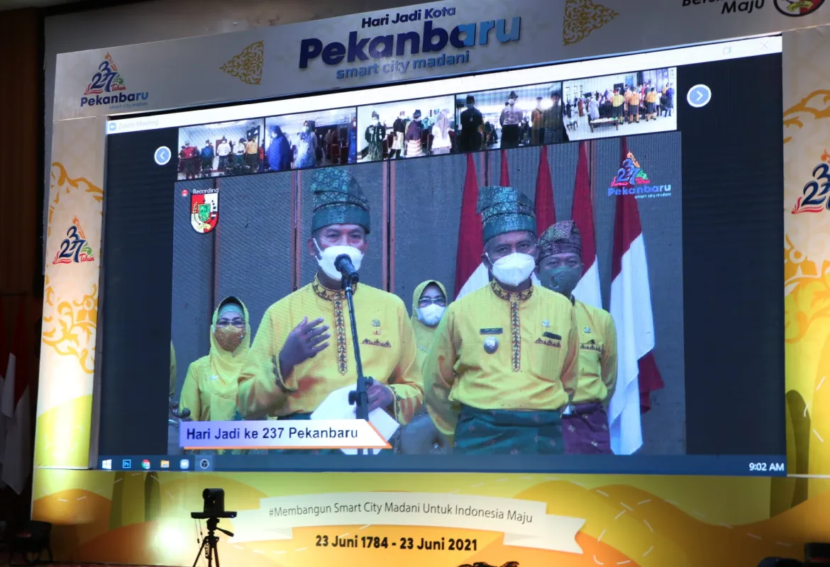 Walikota Pimpin Peringatan Hari Jadi Kota Pekanbaru Secara Virtual