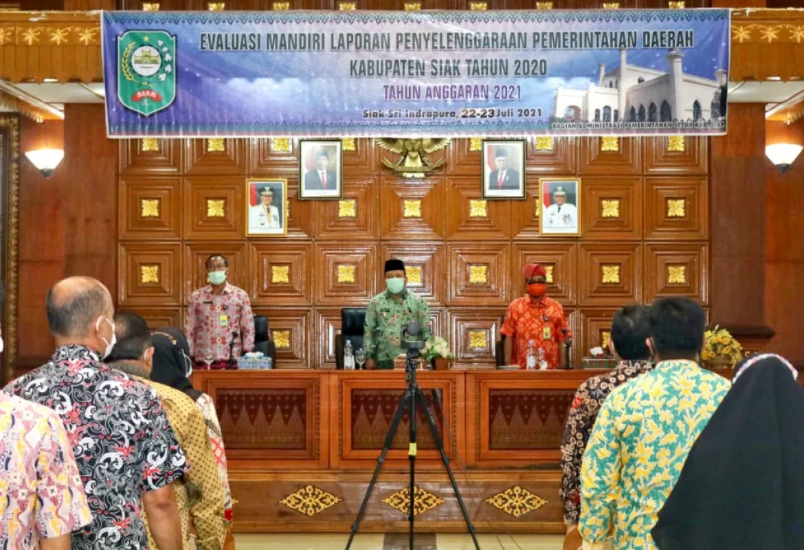 Wakil Bupati Siak Husni Merza Buka Kegiatan Evaluasi Mandiri LPPD Kabupaten Siak Tahun 2020