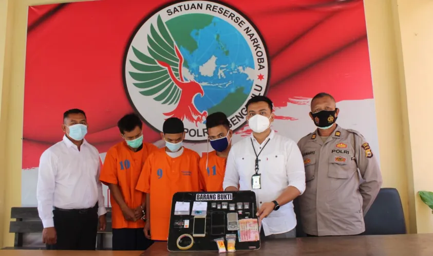 Konferensi Pers Satresnarkoba Polres Bengkulu