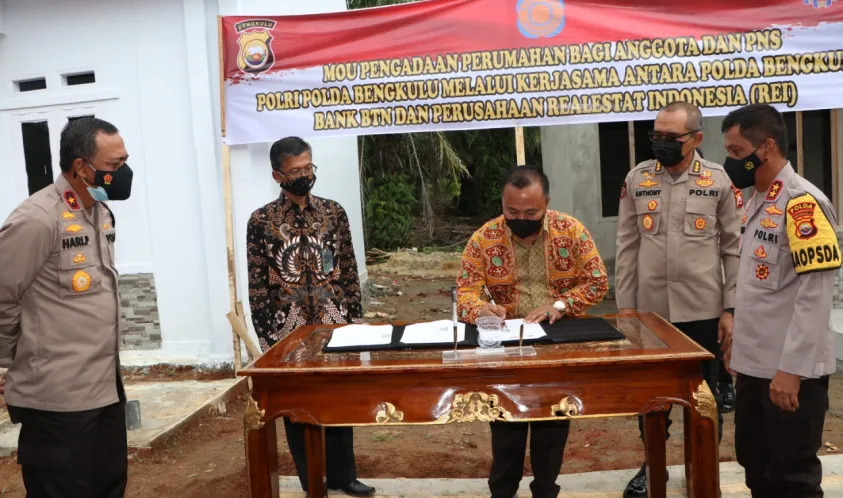 Bangun Rumah Khusus Anggota dan PNS Polri, Polda Bengkulu Gelar MoU Bersama Bank BTN dan REI