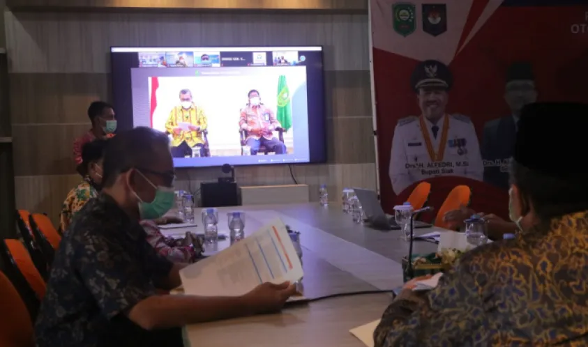 Bupati Siak Alfedri Ikuti Workshop Penilaian Kepatuhan Yang Dilaksanakan Oleh Ombudsman RI