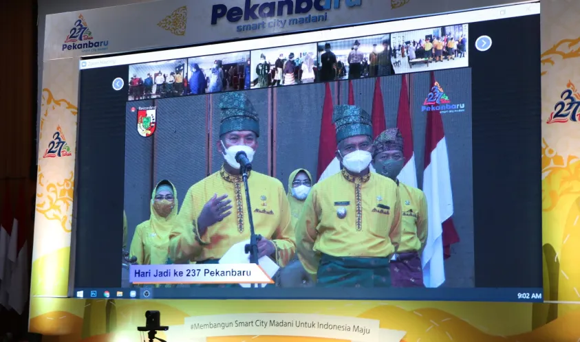 Walikota Pimpin Peringatan Hari Jadi Kota Pekanbaru Secara Virtual