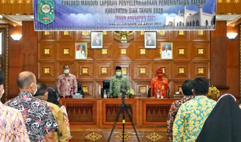 Wakil Bupati Siak Husni Merza Buka Kegiatan Evaluasi Mandiri LPPD Kabupaten Siak Tahun 2020